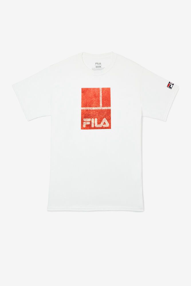 Fila T-Shirt Mens White Paris - Ireland 09315-GNCR